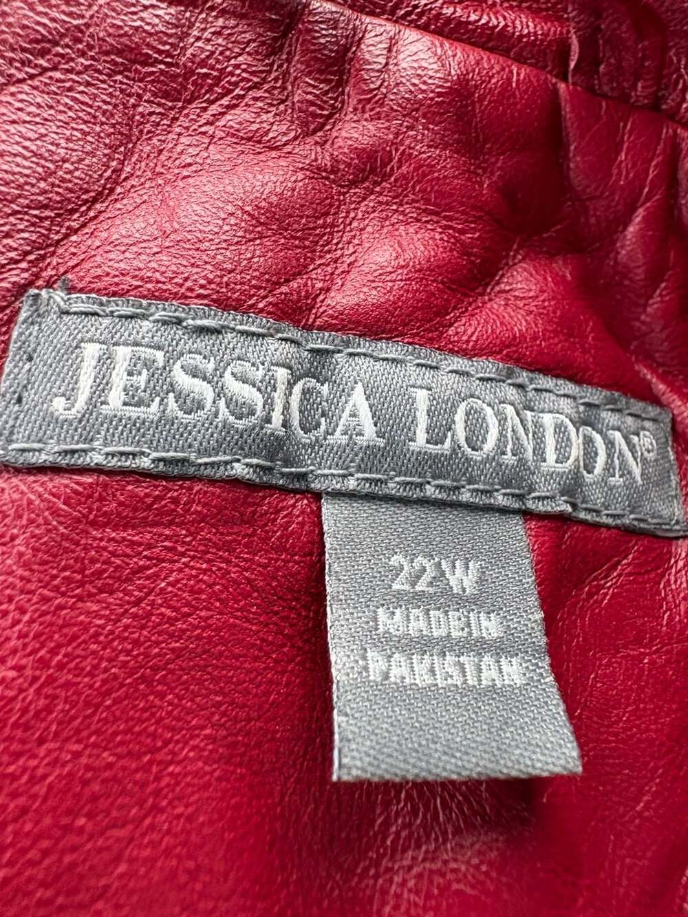 Jessica London Red Leather Jacket 22W Plus Size - Picture 6 of 9